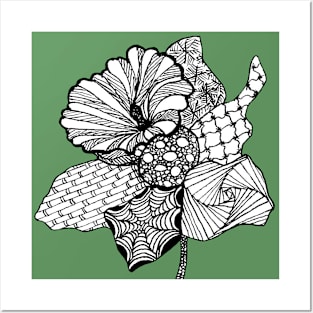 Zentangle Daffodil Posters and Art